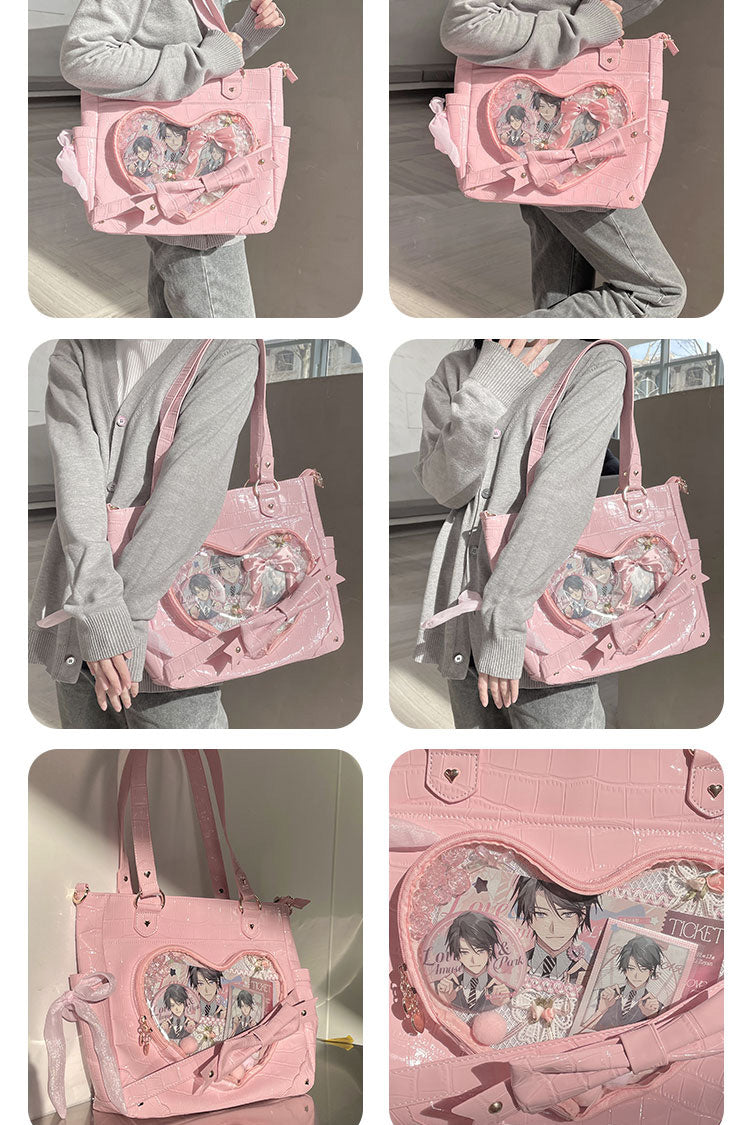 Floating Amber Transparent Love Bowknot Sweet Elegant Lolita Shoulder Bag 4 Colors