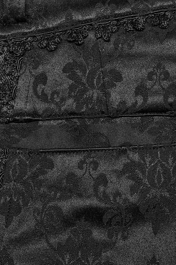Black Jacquard 3D Print Lace Men's Gothic Pants