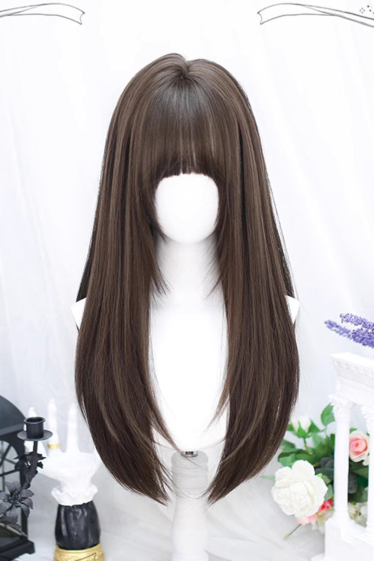 Brown Long Straight Style Sweet Lolita Wig