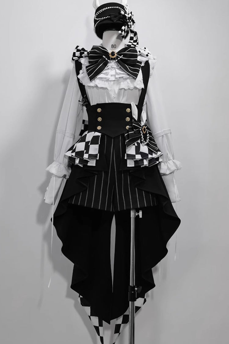 Black Rabbit Theater Vertical Stripe Print Ouji Lolita Shorts