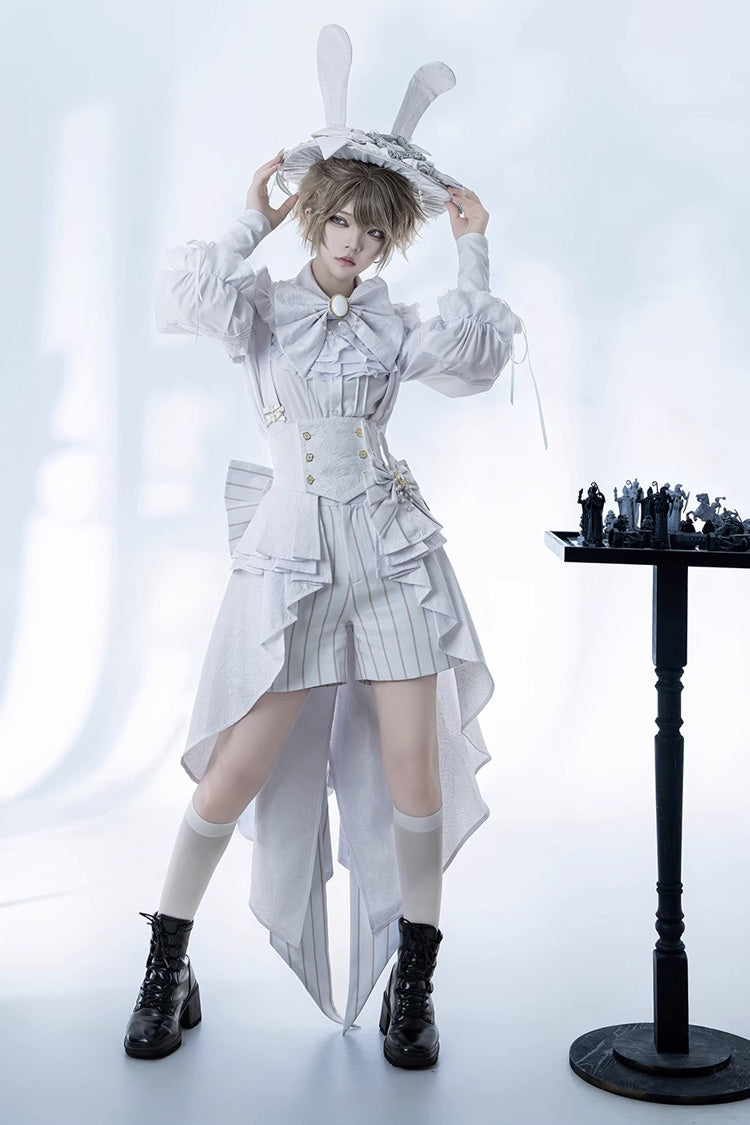 White Rabbit Theater Striped Print Ouji Fashion Handsome Lolita Shorts