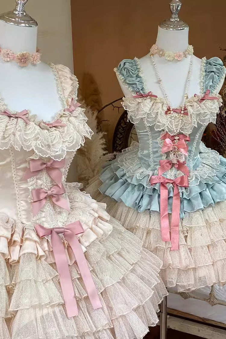 Love God Girl Romantic Ballet Style Multi-layer Ruffle Sweet Princess Lolita Dress 2 Colors