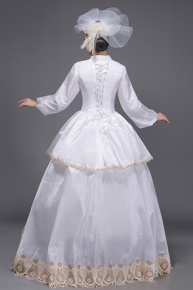 White European Court Long Sleeves Embroidery Sweet Vintage Victorian Dress