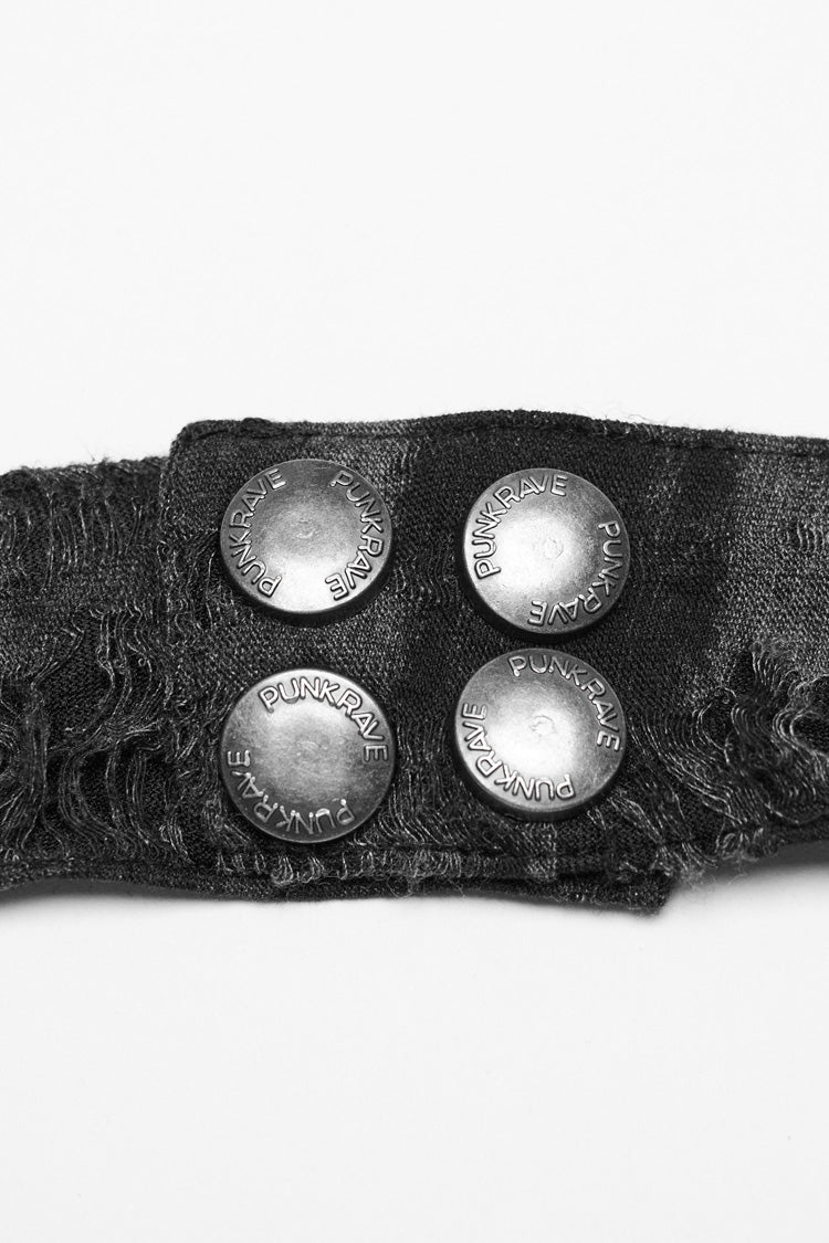 Graue ärmellose Steampunk-Weste für Damen mit Schnürung und Neckholder und spitzem Saum