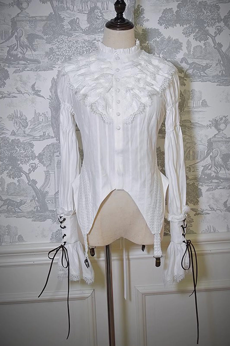 Pirate Series Navigation Treasure Hunting Guide Stand Collar Embroidery Lolita Blouse 3 Colors
