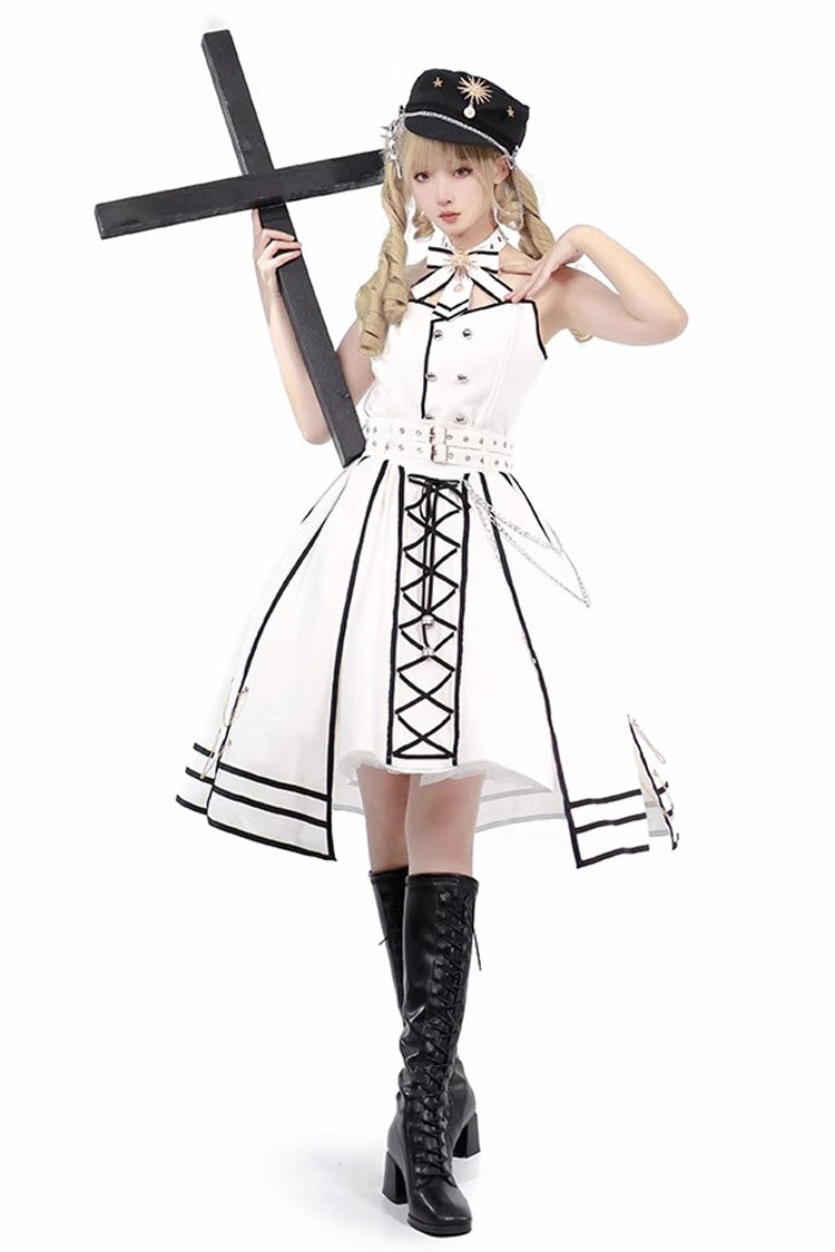 [Judgement Knight] Long Sleeves Print Bowknot Gothic Lolita Skirt Set 2 Colors