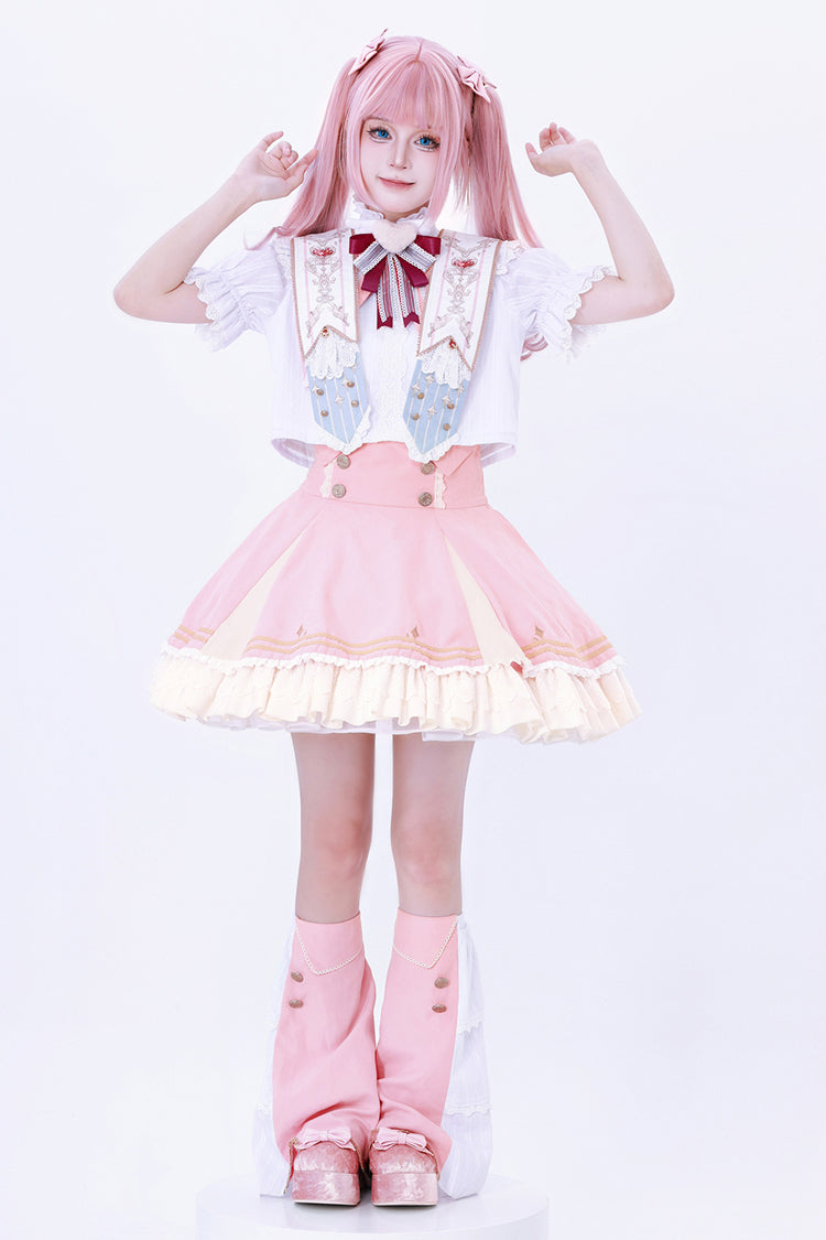 Pink [Messenger of Heaven] Ruffle Sweet Princess Lolita Skirt