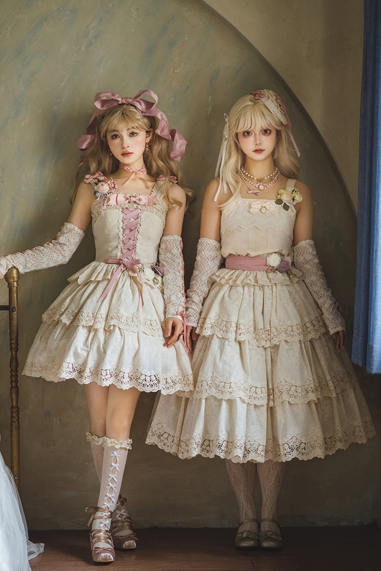 Ivory [Forest Waltz] Embroidery Sweet Elegant Lolita Suspender Top