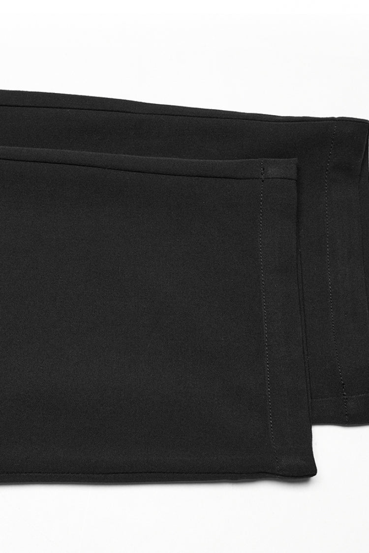 Black Jacquard Buckle Men's Punk Pants
