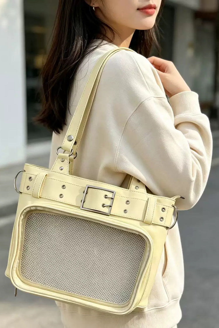 Punk-Schnalle, verstecktes Fach, Ita-Tasche, Handtasche, Umhängetasche, 5 Farben