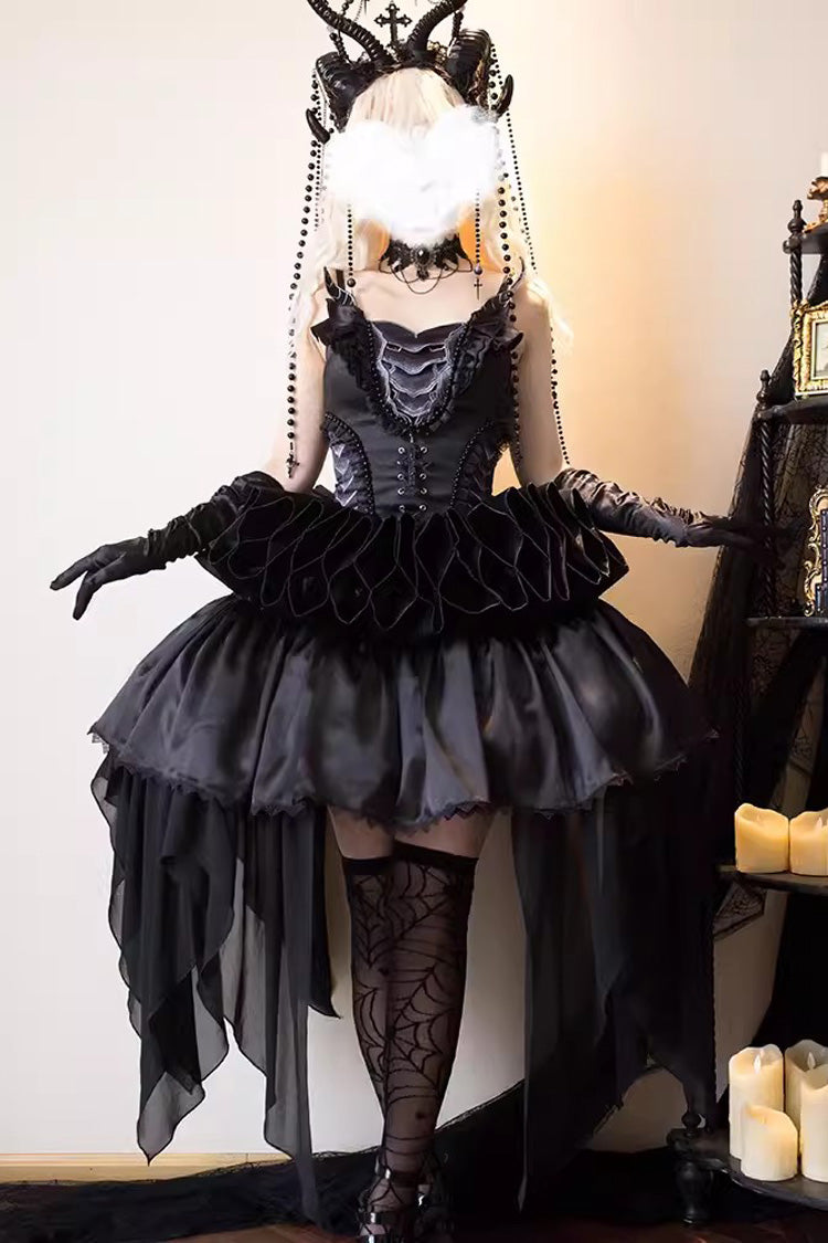 Black Goat of the Forest Lace-Up Gothic Elegant Lolita Dress