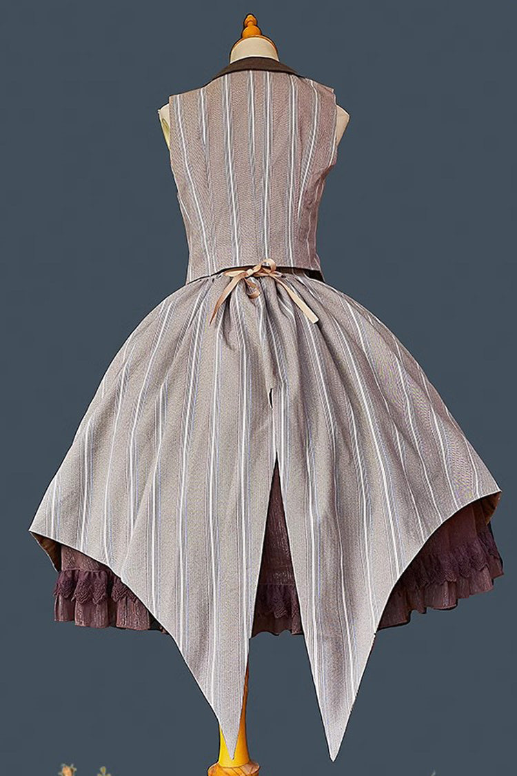 Braun/grauer Witch'S Notes Rüschen-Cardigan Klassischer Lolita-Rock