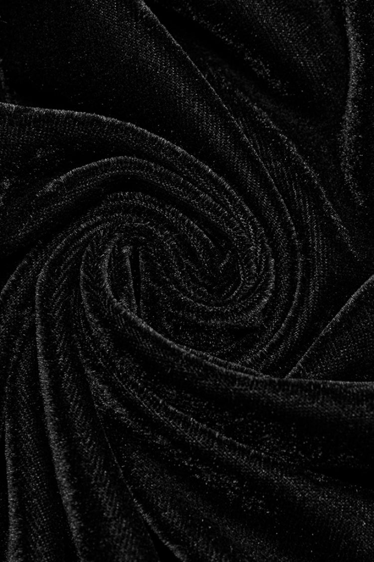 Black Halterneck Sleeveless Stitching Mesh Women's Gothic Dress