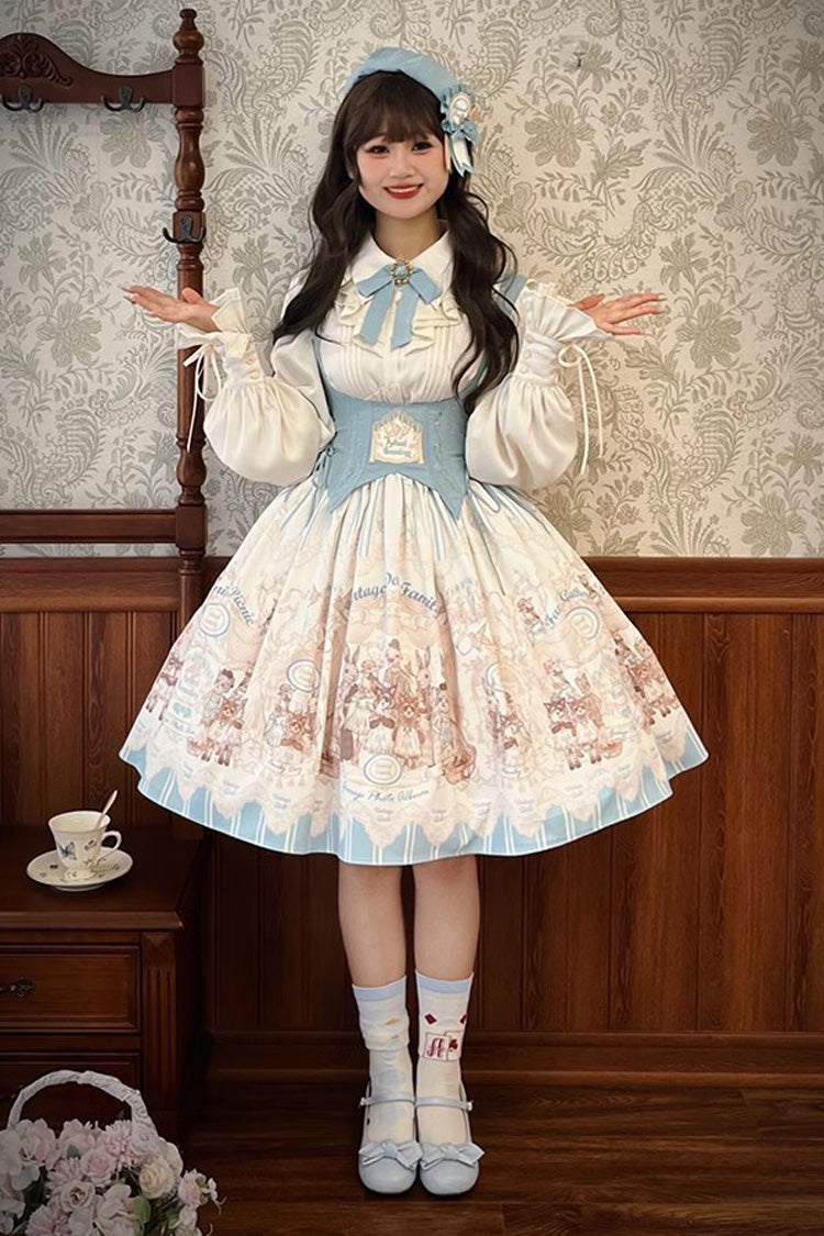 Doll's House Print Ruffle Embroidery Short Version Sweet Lolita Jsk Dress 2 Colors