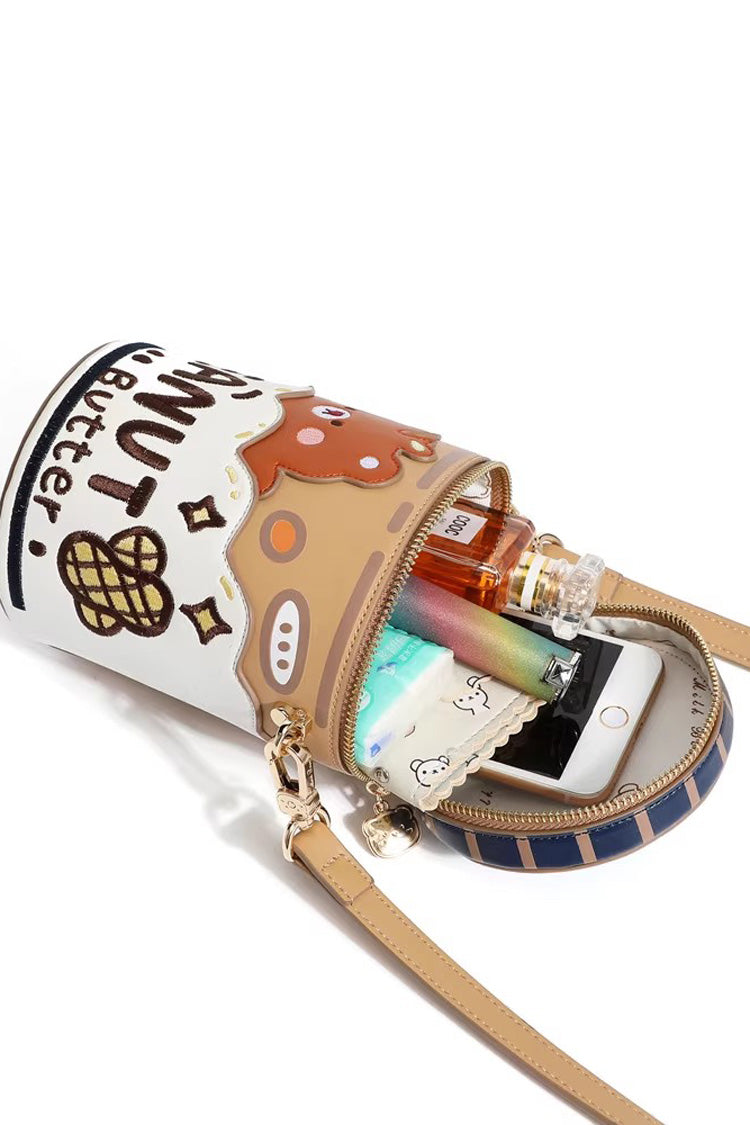 Multi-Color Embroidery Roaring Peanut Butter Sweet Lolita Bucket Bag