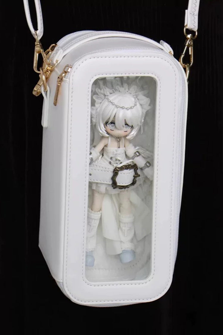 1/12 BJD OB11 Puppe Klares Fenster Gothic Lolita Ita Tasche Umhängetasche Handtasche