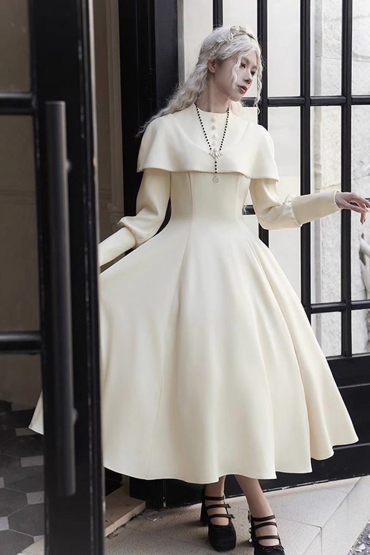 Ivory [Thirteenth Evening] Long Sleeves Slim Gothic Elegant Lolita Dress