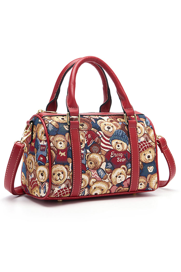 Lässige süße Lolita-Umhängetasche mit Bären-Print, 5 Farben