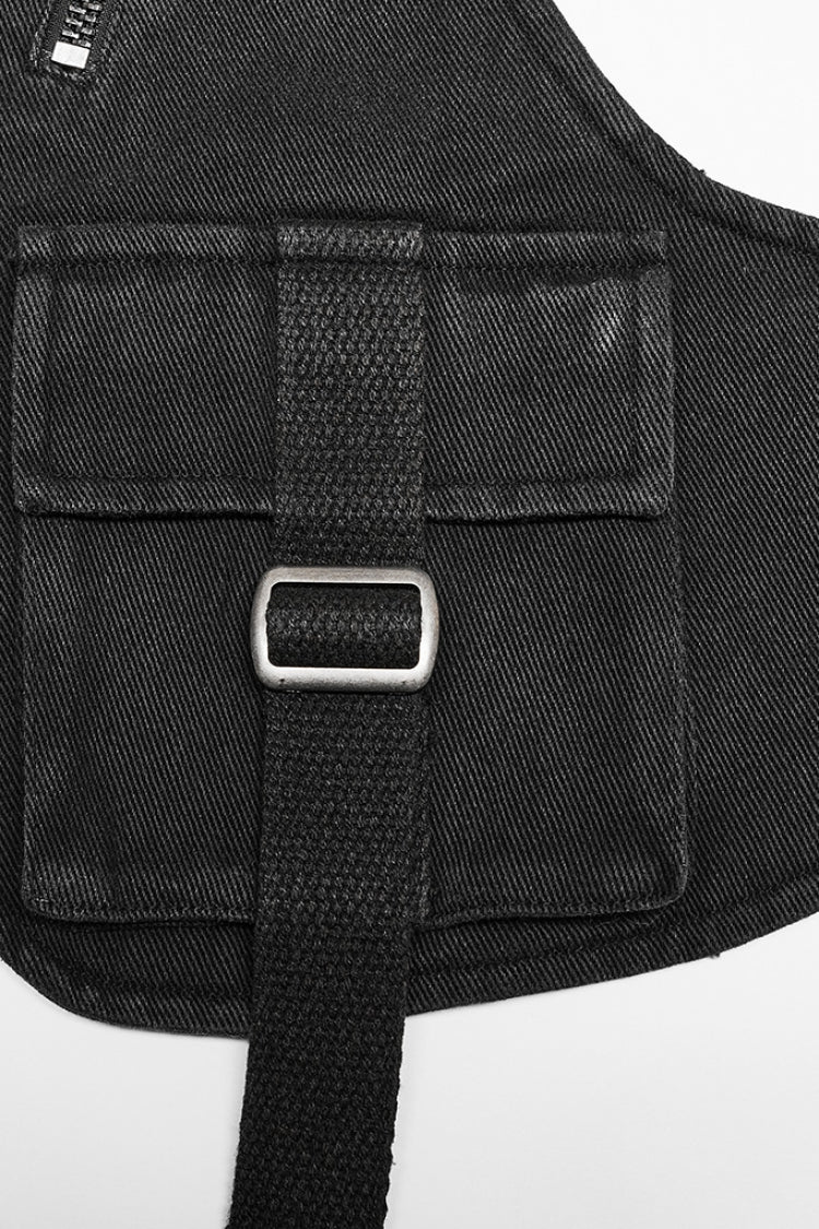 Black Buckle Men's Punk Big-Pocket Harness