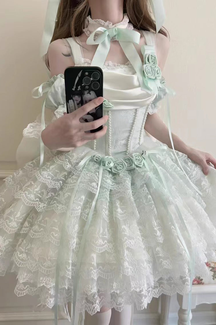 Mint Green Angel Sweetheart Multi-Layered Lace Sweet Princess Ballet Lolita Dress