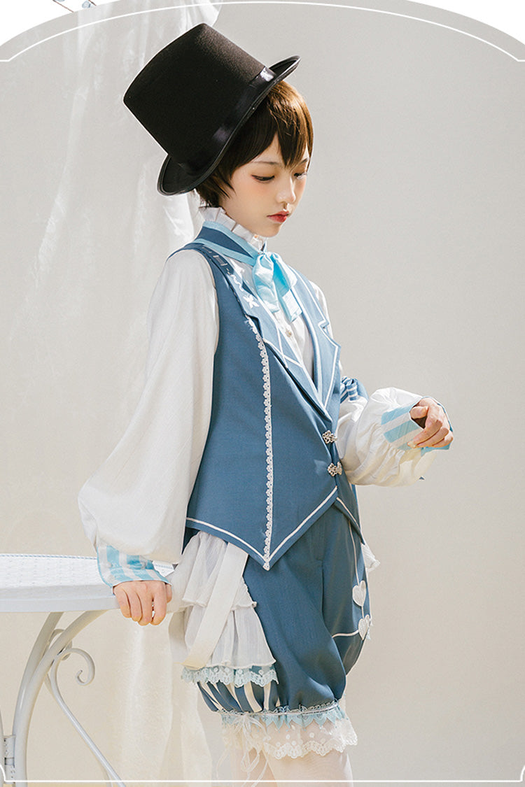 Blau/weißes Ouji-Lolita-Set aus der Alice-Detektivserie