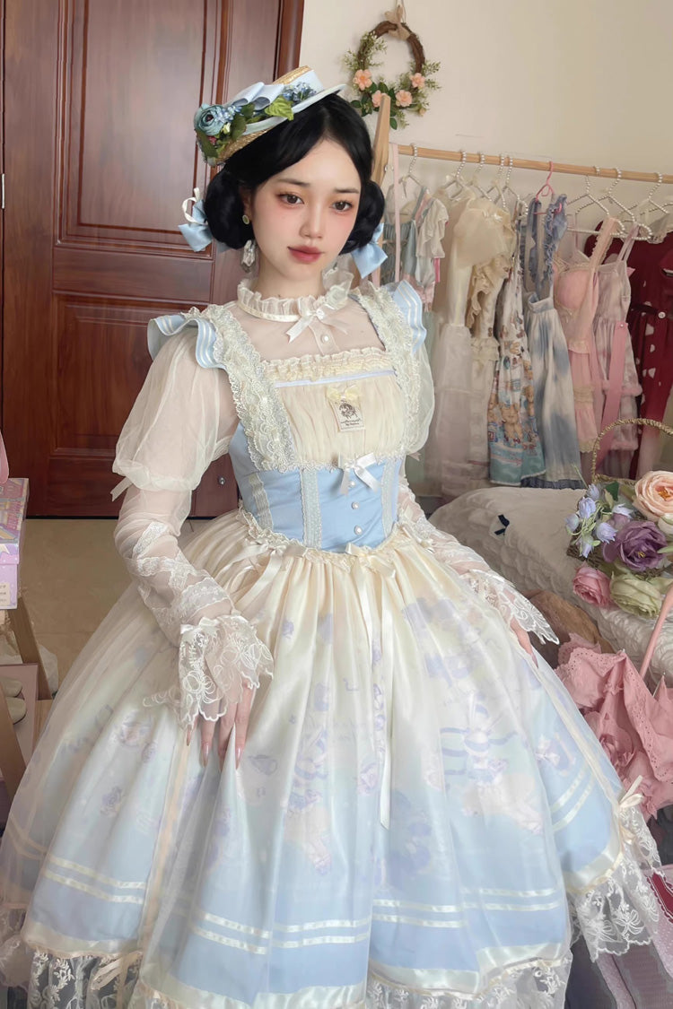 Dream Doll Ballet Rabbit Print Sweet Lolita Jsk Dress 2 Colors