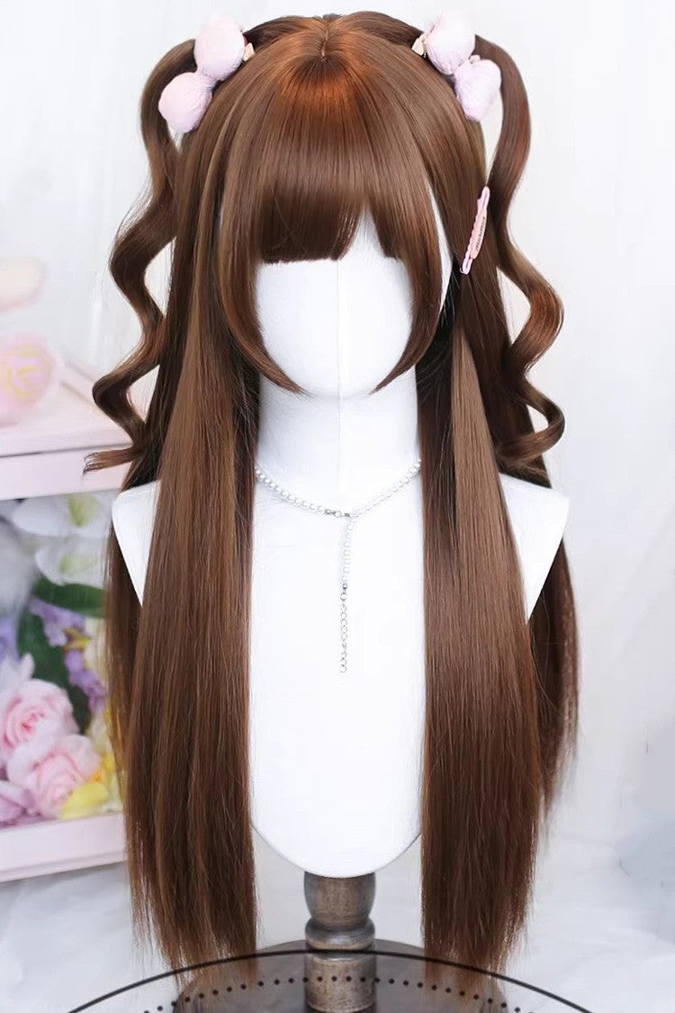 かわいいうっすら前髪ロングストレート和菓子ロリータウィッグ3色