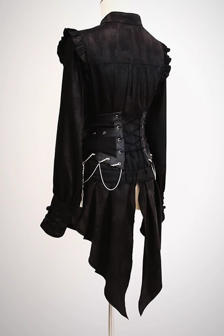 [Bone Dragon] Stand Collar Long Sleeves Ruffle Embroidery Ouji Fashion Classic Lolita Blouse 3 Colors