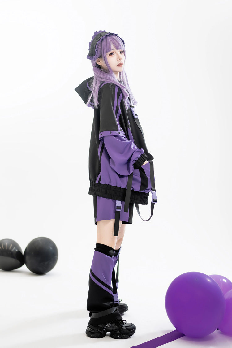 [Wing Light Machinery] Long Sleeves Print Jirai Kei Cool Coat 4 Colors