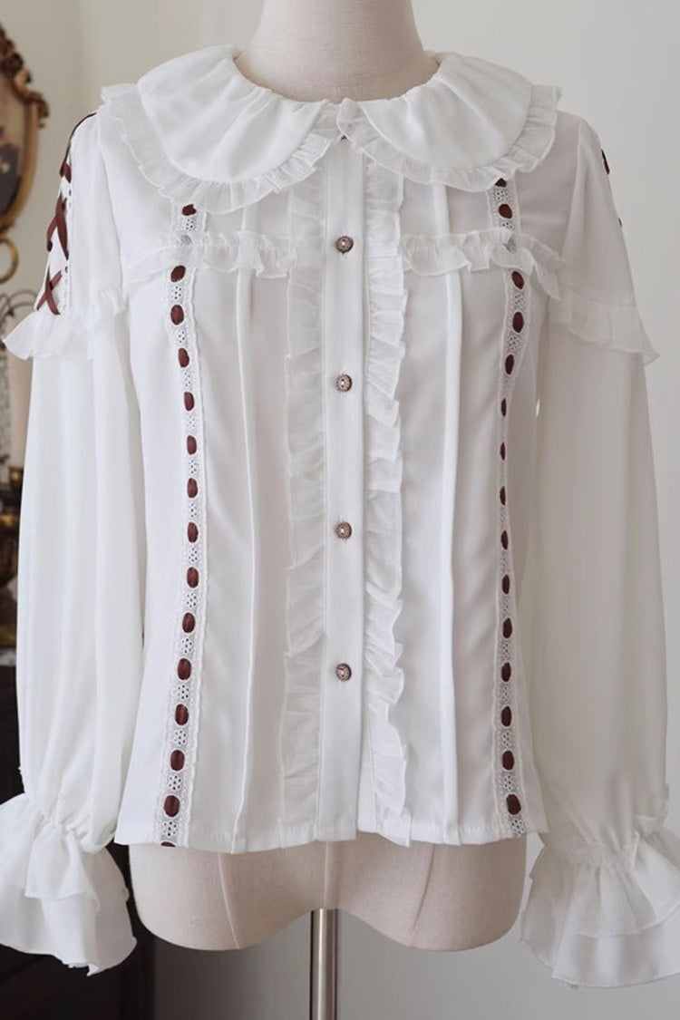 White Doll Collar Long Sleeves Lace Sweet Lolita Blouse