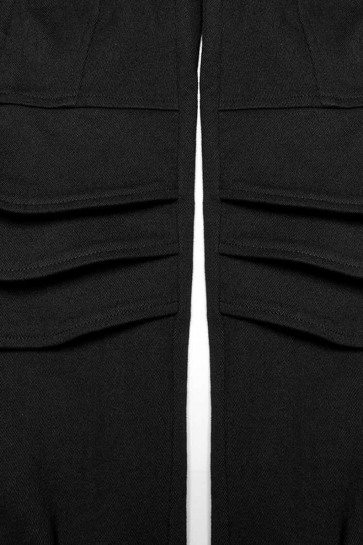Black 3D Amor Patch Stitching Men's Punk Pants