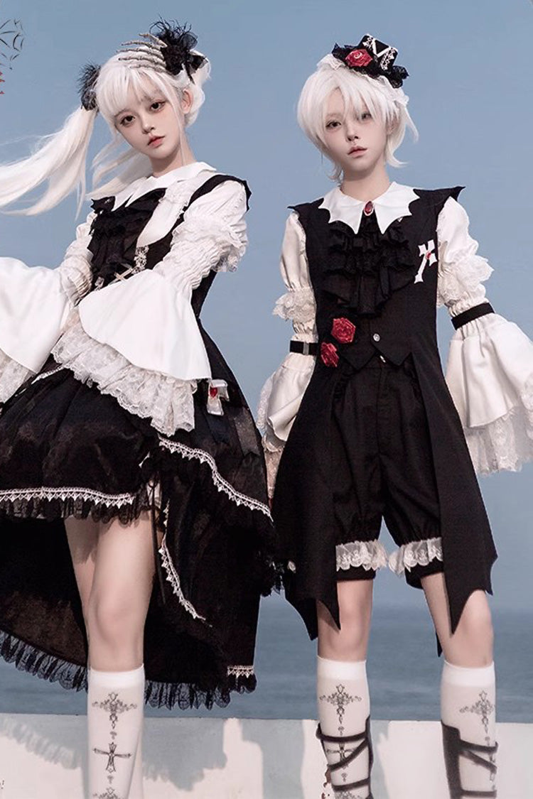 Black [Night Rose] Sleeveless Ouji Prince Handsome Lolita Vest