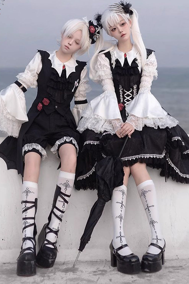 Black [Night Rose] Sleeveless Ouji Prince Handsome Lolita Vest