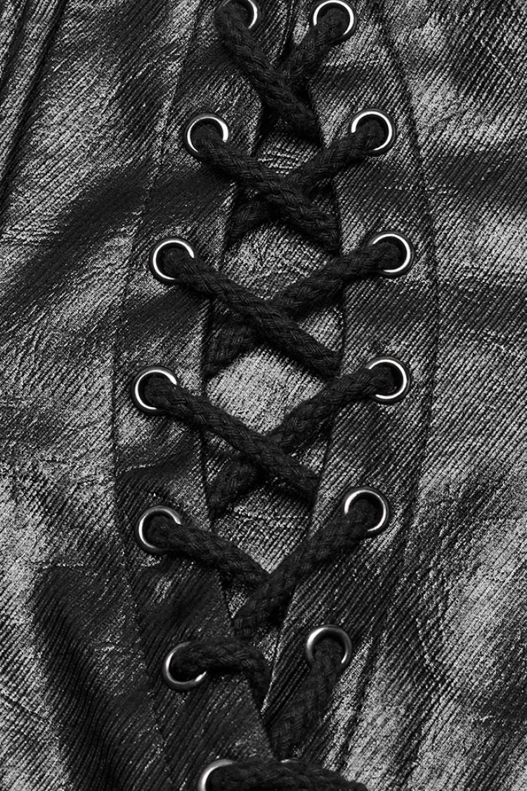Black Lace-Up Straps Women's Punk Underbust Corset