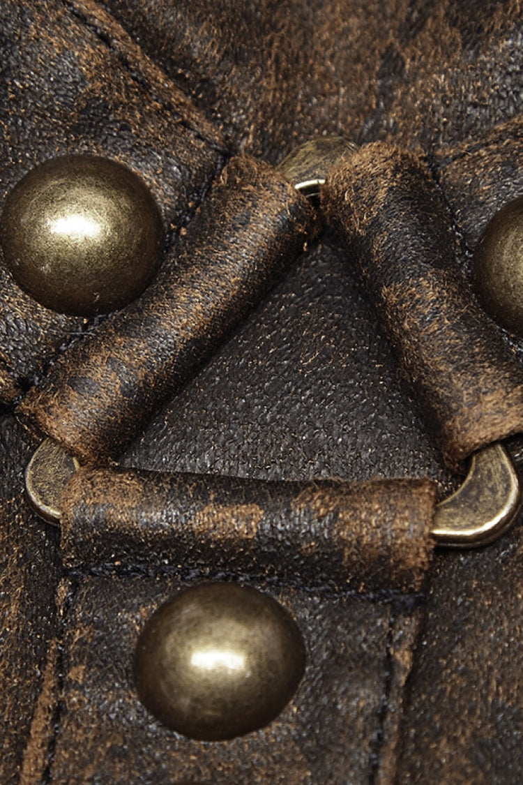 Steampunk-Handschuhe aus PU-Leder für Herren mit Metallschnalle, 2 Farben