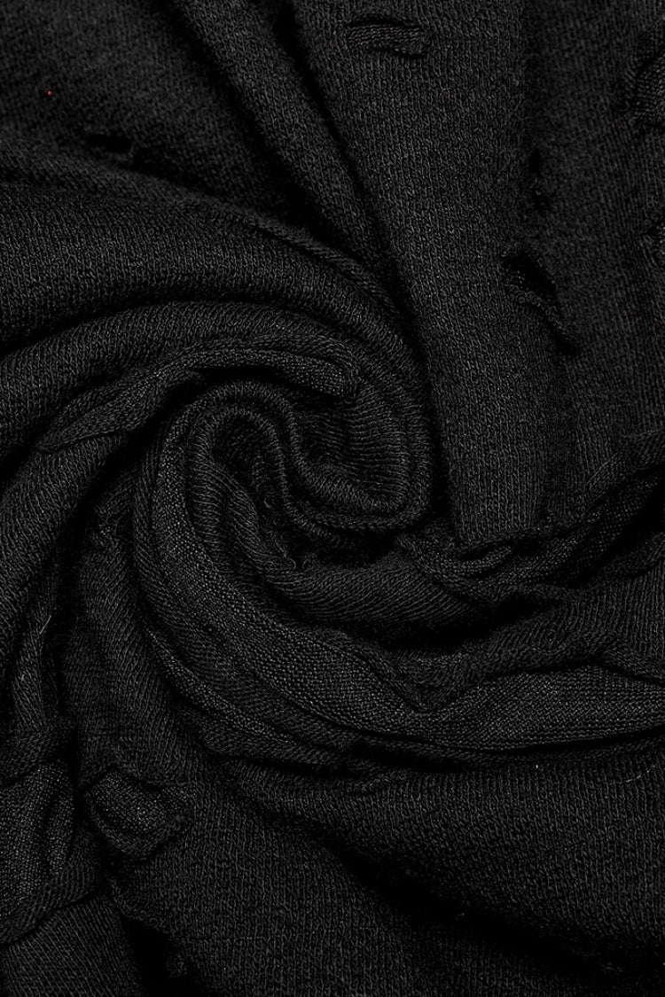 Black Ripped Men's Punk Sagging Pants with Straps