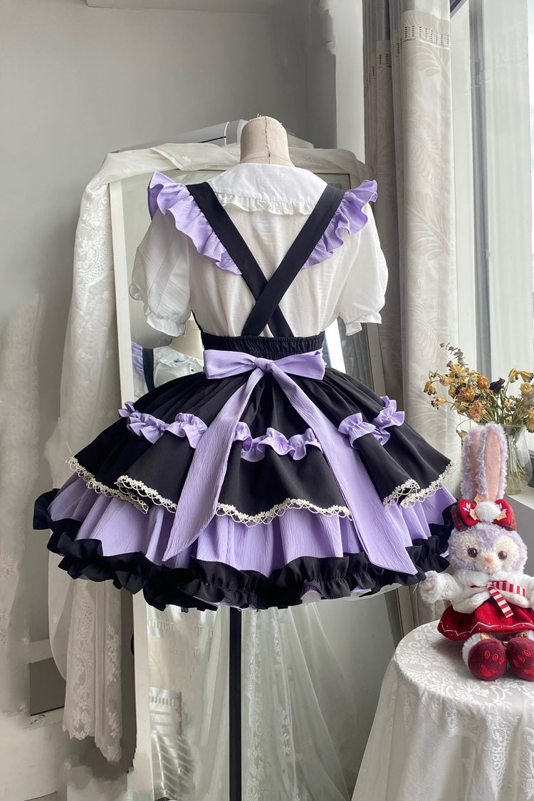 Strappy Doll Collar Ruffle Sweet Lolita Tiered Skirt 7 Colors