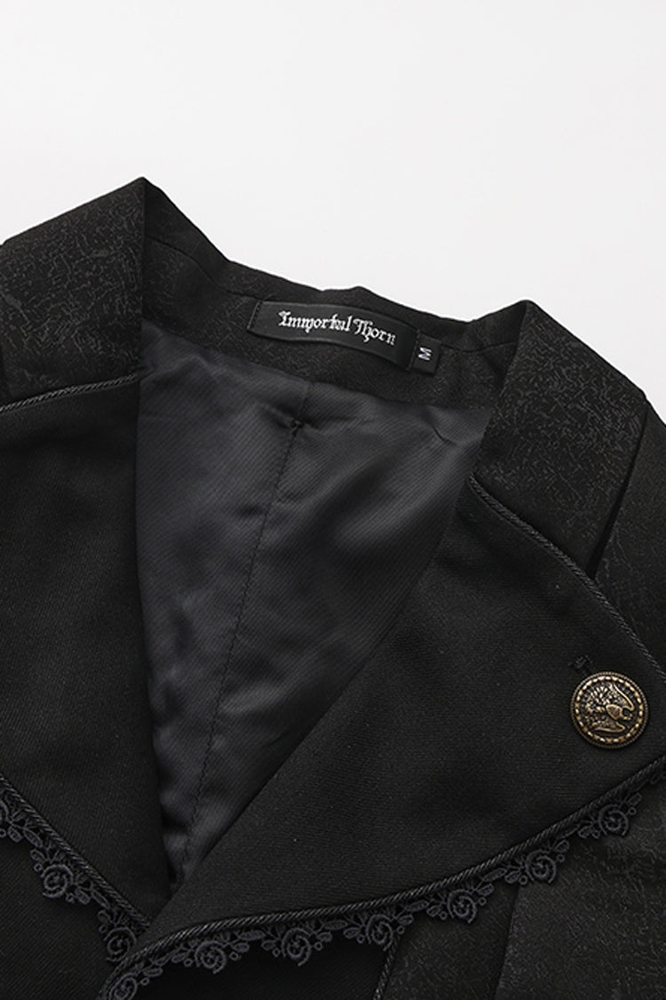 Black [The Eternal Sea of Hope] Long Sleeves Ouji Fashion Vintage Elegant Prince Lolita Long Coat
