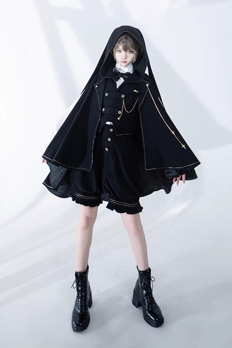 Black Anxious Rabbit Ouji Fashion Gothic Lolita Cloak