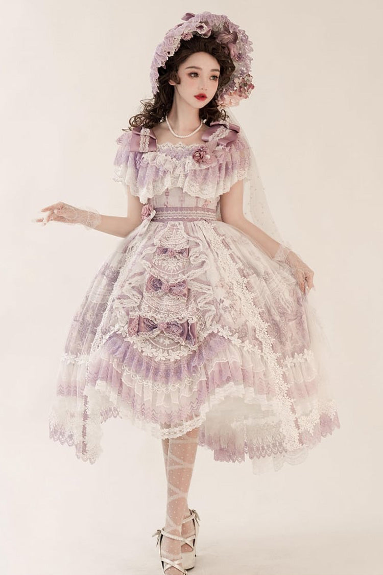 Purple The Key to the Secret Realm Gorgeous Wedding Princess Sweet Lolita Dress Set