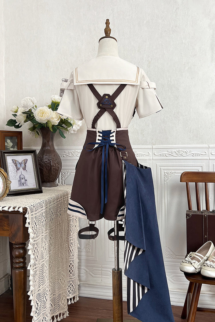 Brown [Inventor of Wonderful Equipment] Ouji Punk Cool Lolita Bib Shorts