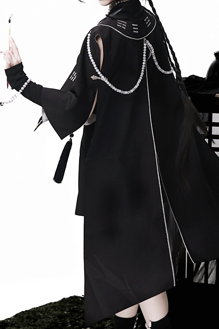 Schwarz [Das seltsame Ende der unsterblichen Sekte] Ärmelloses chinesisches Ouji Lolita Set 