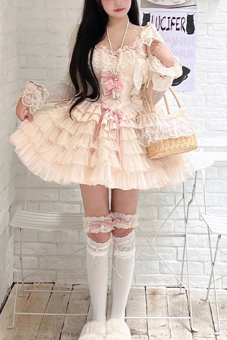 Love God Girl Romantic Ballet Style Multi-layer Ruffle Sweet Princess Lolita Dress 2 Colors