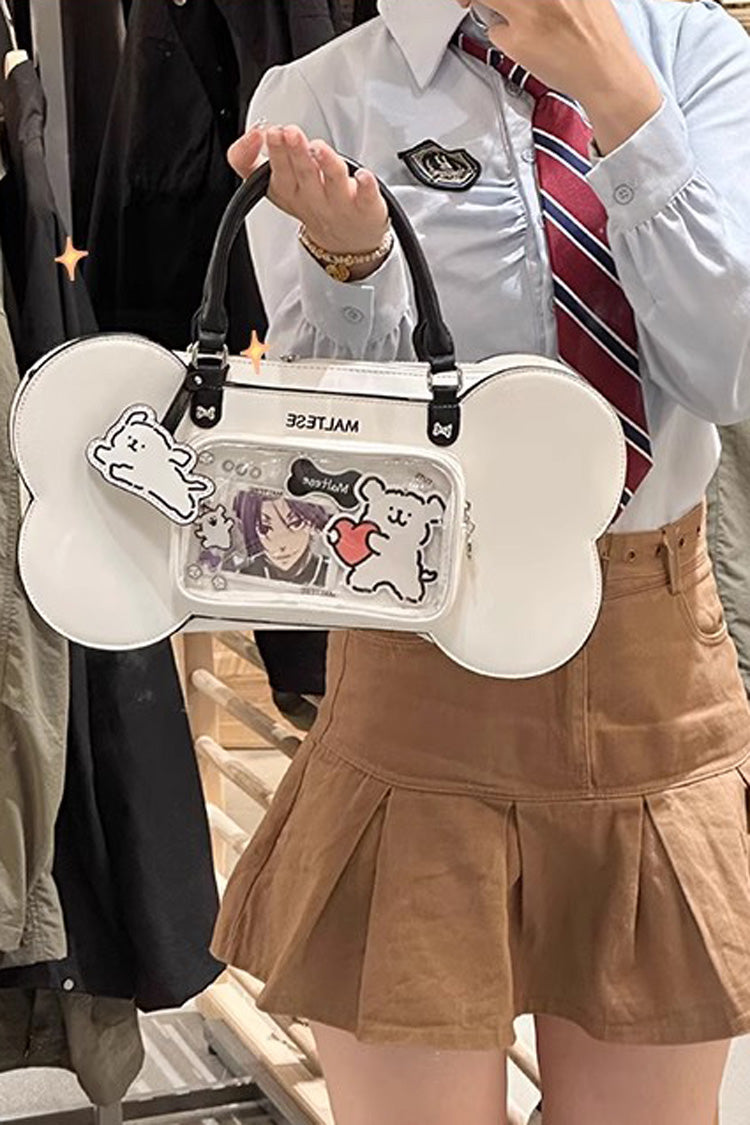 White Anime Puppy Bones Sweet Lolita Handbag