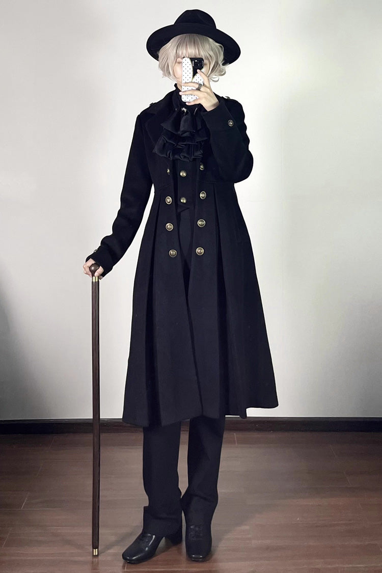 [Paranoid’s Punishment ] Wool Long Sleeves Slim Gothic Lolita Trench Coat 4 Colors