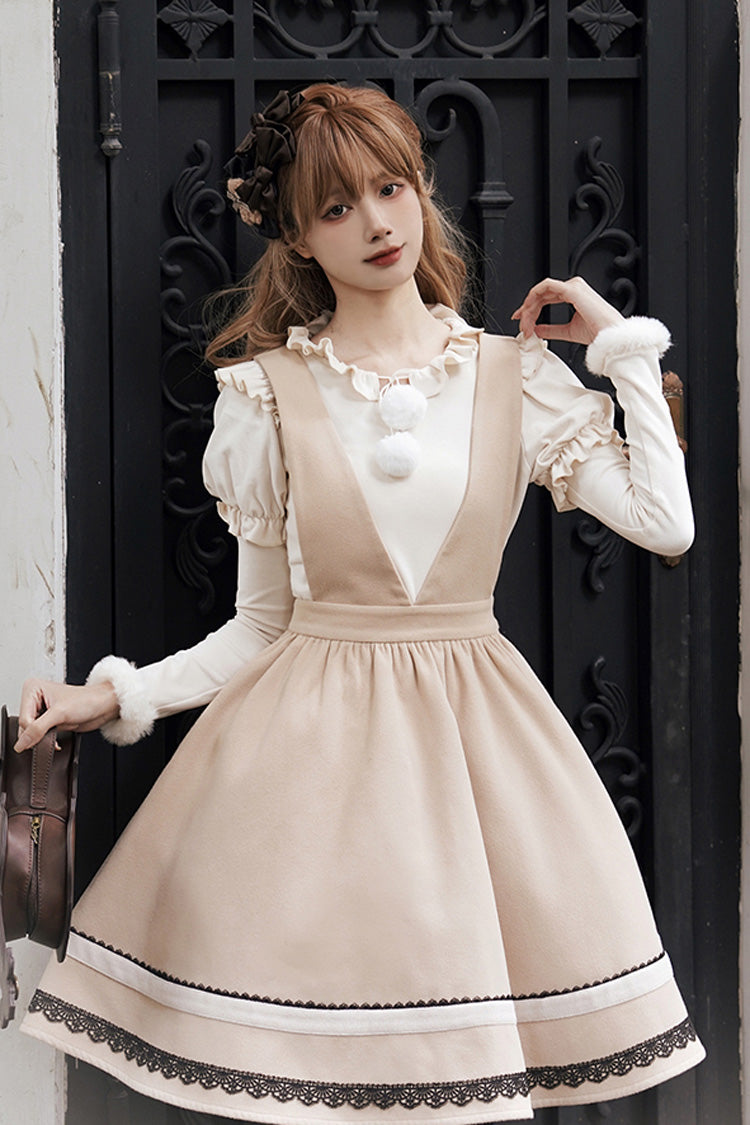 Hair Ball Tie Long Puff Sleeves Sweet Lolita Blouse 4 Colors