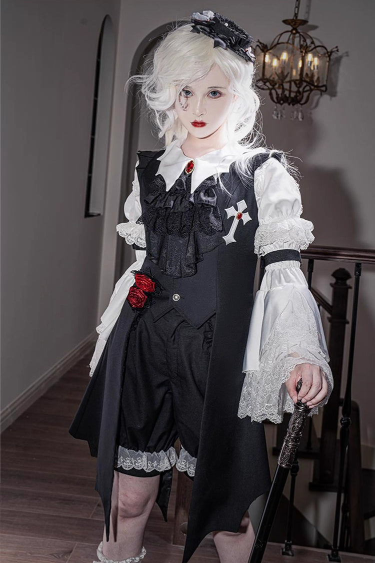 Black [Night Rose] Sleeveless Ouji Prince Handsome Lolita Vest