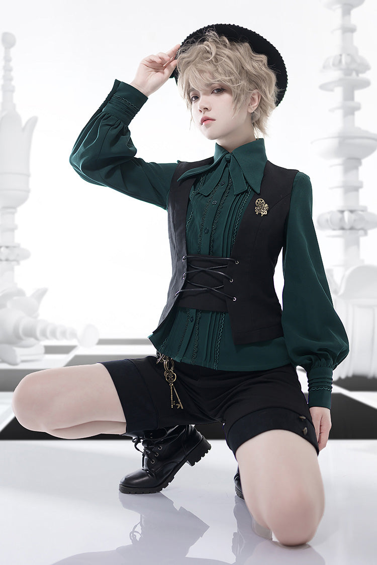Black Gothic Vintage Elegant Ouji Fashion Lolita Vest