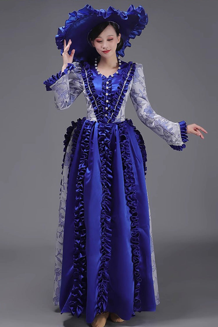 French Court Long Sleeves Classic Elegant Princess Victorian Dress 3 Colors