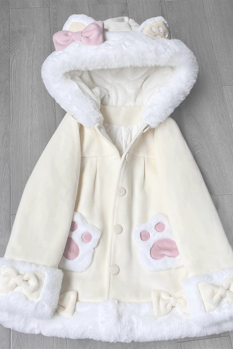 Calico Cat Langarm Schleife Kapuze Alltags Süßer Lolita Mantel 3 Farben